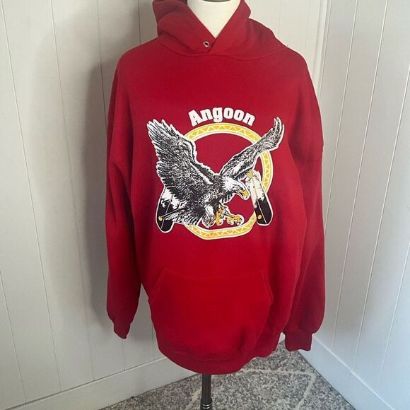 Vintage Jerzees Men’s XL Red Angoon Native American Bald Eagle Sweatshir… - Picture 1 of 13